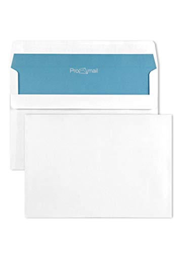 Netuno 1000 Briefumschläge DIN C6 114x 162 mm 80g Papier-Umschläge Weiß selbstklebend ohne Fenster gerade Klappe Briefkuverts Papier weiße Geschäfts-Umschläge C6 Briefhüllen mit Innendruck von Netuno