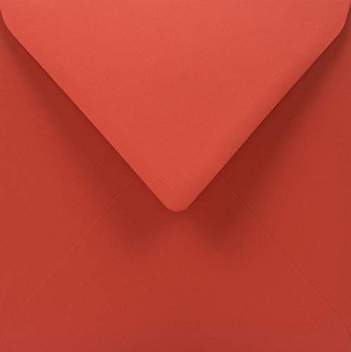 Netuno 100x Brief-Umschlag Rot quadratisch 153x 153 mm 110g Woodstock Rosa rote Briefkuverts festlich Einladungsumschläge quadratisch schön hochwertig Kuvert bunt Feinpapier Umschläge envelopes red von Netuno