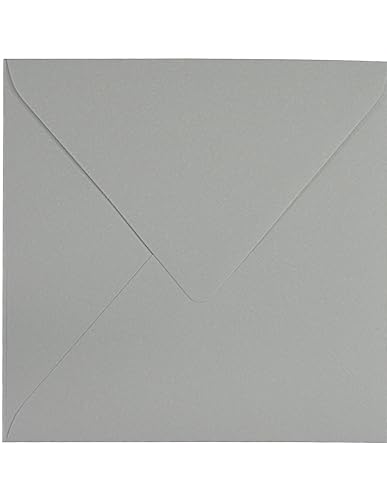 Netuno 100x Umschlag quadratisch Grau 153x 153 mm 120g Keaykolour Cobblestone Briefkuvert Natur hochwertig farbige Briefhülle aus Premium-Papier Briefumschlag pastell Öko Einladungsumschlag Papier von Netuno