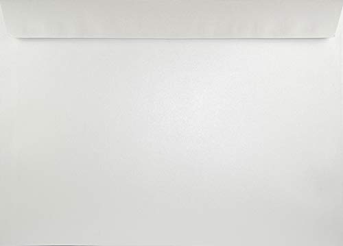 Netuno 10x Briefumschläge Perlmutt-Weiß DIN C4 ohne Fenster 229x 324 mm gerade Klappe haftklebend 120g Majestic Marble-White große Briefkuverts C4 für Fotos Urkunden Zertifikate Dokumente von Netuno
