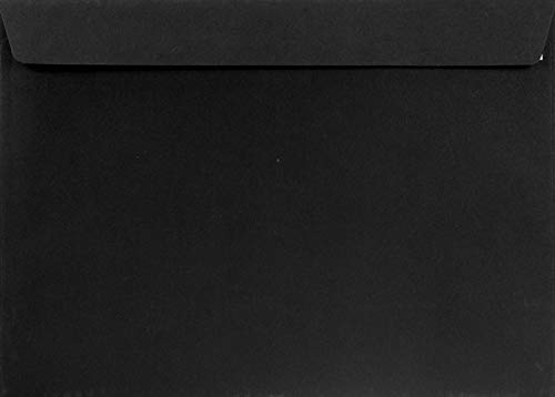 Netuno 10x Briefumschläge Schwarz DIN C4 ohne Fenster haftklebend 229x 324 mm gerade Klappe 120g Burano Nero farbige Briefumschläge A4 groß für Dokumente Fotos Unterlagen Verträge Zertifikate von Netuno