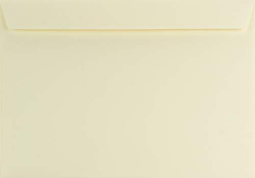 Netuno 10x Elfenbein Briefumschläge groß ohne Fenster DIN C4 229x 324 mm gerade Klappe 120g Olin große Umschläge Großbrief farbige Briefkuverts für A4 Dokumente Fotos Verträge Zertifikate von Netuno