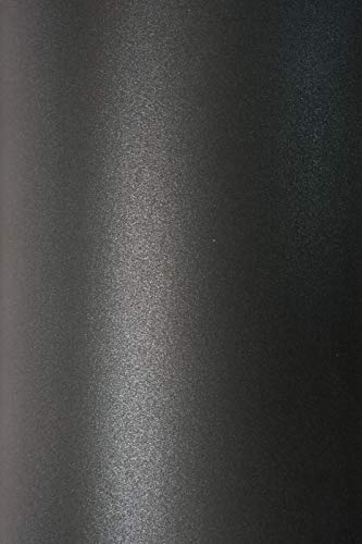 Netuno 10x Perlglanz-Karton Perlmutt-Schwarz DIN A4 210x 297 mm 230g Sirio Pearl Coal Mine Fein-Karton glänzend Effekt-Karton Perlmutt Karton hochwertig für Einladungen Dekoration von Netuno