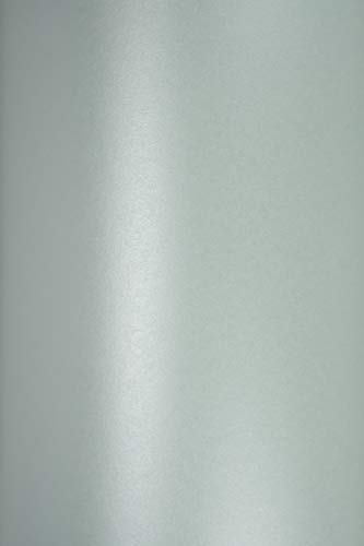 Netuno 10x Perlmutt-Azur-Blau Bastelpapier DIN A5 210 x 148 mm 120g Majestic Damask Blue Glanzpapier zum Bedrucken Feinpapier glänzend Perlmutt-Papier Effektpapier metallic für Laser Drucker von Netuno