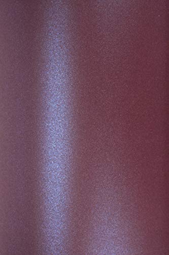Netuno 10x Perlmutt-Violett Bastelpapier DIN A5 210 x 148 mm 120g Majestic Night Club Purple Glanzpapier Buntpapier mit Perlglanz doppelseitig schimmernd Metallic-Effekt für Laserdrucker von Netuno
