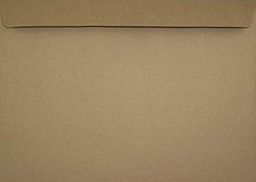 Netuno 200x Sand-Braun Kraftpapier-Briefumschläge groß DIN C4 229x 324 mm große Umschläge Naturpapier Vintage-Umschläge groß A4 Ökopapier Briefkuverts Maxi Großbrief Briefhüllen Natur von Netuno