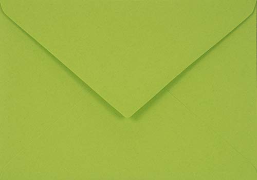 Netuno 25 Brief-Umschläge Hell-Grün DIN C6 114 x 162 mm 115g Sirio Color Lime schöne Briefkuverts Spitzklappe edle Briefumschläge Hochzeit Geburtstag Taufe Weihnachten bunte Umschläge elegant von Netuno