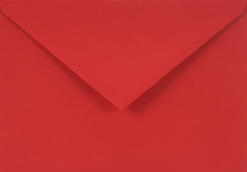 Netuno 25 Brief-Umschläge Rot DIN C6 114 x 162 mm 115g Sirio Color Lampone Briefkuverts rote Briefumschläge für Hochzeit Geburtstag Taufe Weihnachten bunte Umschläge C6 Einladungsumschläge elegant von Netuno