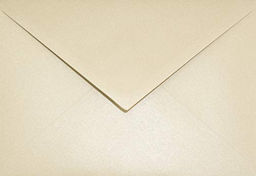 Netuno 25 Briefkuverts Perlmutt-Sand DIN C6 114x 162 mm 120g Aster Metallic Sand glänzende Briefumschläge Einladungs-Umschläge metallic edle Briefhüllen C6 wedding envelopes invitation von Netuno