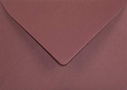 Netuno 25 Briefumschläge Bordeaux DIN B6 125 x 175 mm 120g Keaykolour Carmine elegante Briefhüllen farbig Recyclingpapier hochwertig bune Umschläge für Einladungskarten Hochzeitskarten Weihnachten von Netuno