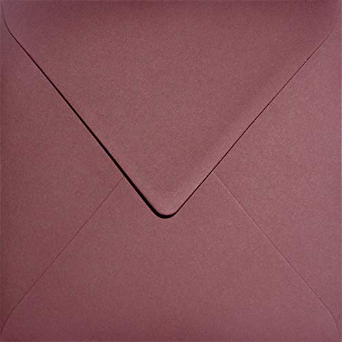 Netuno 25 Briefumschläge Bordeaux quadratisch 153× 153 mm Keaykolour Carmine schöne Umschläge edel Briefkuverts ökologisch Briefhüllen recycled für Hochzeit Geburtstag Weihnachten Taufe Jubiläum von Netuno