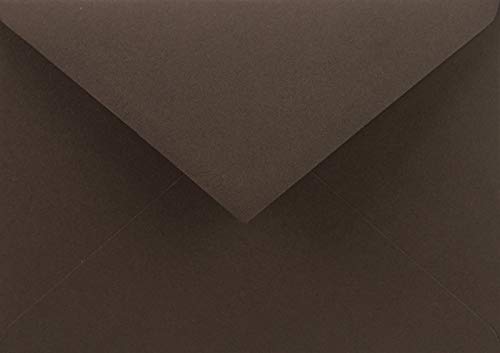 Netuno 25 Briefumschläge Braun DIN C6 114 x 162 mm 115g Sirio Color Cacao braune Umschläge Spitzklappe nassklebend Hochzeitsumschläge Weihnachtsumschläge hochwertig Papierumschläge für Einladungen von Netuno