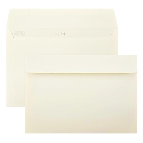 Netuno 25 Briefumschläge Creme DIN C5 162 x 229 mm 120g Olin Cream große Umschläge a5 hochwertig Natur Papier Briefhüllen groß elegant für Dokumente Prospekte Einladungskarten Briefkuverts Öko von Netuno