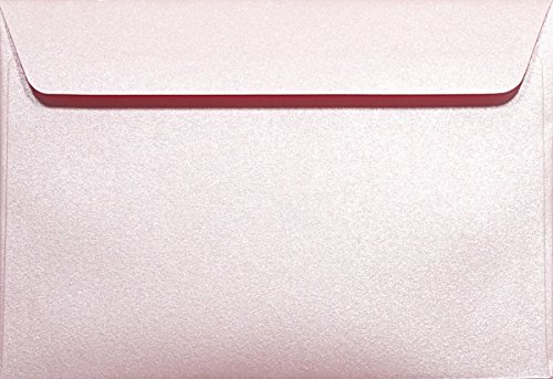 Netuno 25 Briefumschläge Perlmutt-Rosa DIN C6 114x 162 mm 120g Majestic Petal elegante Umschläge für Einladungen Hochzeit Taufe Geburtstagskarten Weihnachtskarten Briefhüllen glänzend metallic von Netuno