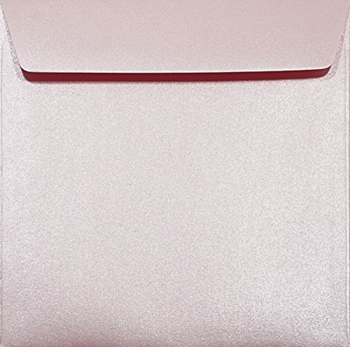 Netuno 25 Briefumschläge Perlmutt-Rosa quadratisch 156x 156 mm 120g Majestic Petal elegante Umschläge Perlglanz für Einladungen Hochzeit Geburtstagskarten Weihnachtskarten Briefhüllen quadratisch von Netuno