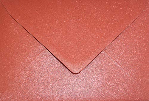 Netuno 25 Briefumschläge Perlmutt-Rot DIN B6 125x 175 mm 120g Aster Metallic Ruby rote Umschläge elegant Perlglanz Pearls Perleffekt metallisch-glänzende Kuverts red envelopes invitation von Netuno