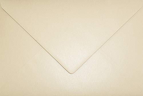 Netuno 25 Briefumschläge Perlmutt-Sand DIN C5 162x 229 mm 120g Aster Metallic Sand glänzende Briefumschläge groß elegant Einladungs-Umschläge metallic edle Briefhüllen envelopes invitation von Netuno