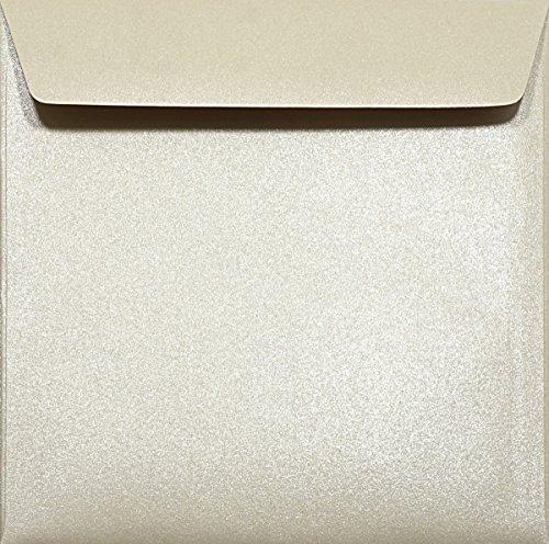 Netuno 25 Briefumschläge Perlmutt-Sand quadratisch 156x 156 mm 120g Majestic Sand Papier Briefkuverts metallic nassklebend hochwertig für Geburtstagskarten Weihnachtskarten Hochzeit Einladungskarten von Netuno