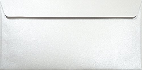 Netuno 25 Briefumschläge Perlmutt-Weiß 110x 220 mm 120g Majestic Marble White Papier Umschläge Perlglanz Briefkuverts Briefhüllen elegant Einladungsumschläge lange Briefumschläge edel Perlmutt von Netuno
