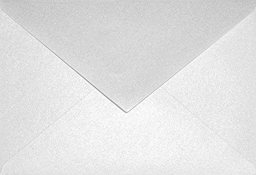 Netuno 25 Briefumschläge Perlmutt-Weiß DIN C6 114x 162 mm 120g Aster Metallic White Umschläge Perlweiß Perlglanz metallisch-glänzende Kuverts für Hochzeit Taufe Konfirmation Weihnachten von Netuno