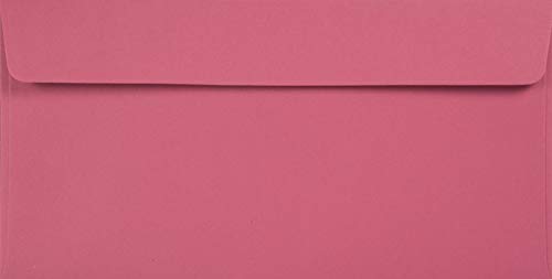 Netuno 25 Briefumschläge Rosa DIN Lang 110 x 220 mm 120g Kreative Magenta lange Briefumschläge recycelt farbige Briefhüllen Ökopapier für Einladungen Briefkuverts lang Recycling Papier Umschläge DL von Netuno