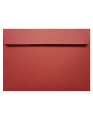 Netuno 25 Briefumschläge Rot DIN C5 162x 229 mm 120g Design Umschläge haftklebend ohne Fenster farbige Brief-Kuverts Umschläge C5 Briefhüllen bunt Papierumschläge für Einladungen von Netuno