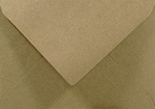 Netuno 25 Sand-Braun DIN C5 Kraftpapier-Umschläge 162x229mm Spitzklappe ohne Fenster Briefumschläge Kraft Recycling braune Umschläge groß C5 Papierumschläge Umwelt Naturbraun Versandumschläge von Netuno