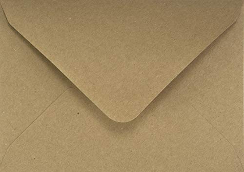 Netuno 25 Sand-Braun Kraftpapier-Umschläge DIN B6 125x175 mm Spitzklappe ohne Fenster Briefumschläge Vintage für Einladungskarten Hochzeit Weihnachten Geburtstag von Netuno