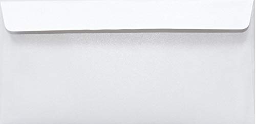 Netuno 25 Umschläge Perl-Weiß DIN Lang 110 x 220 mm 110 g Sirio Pearl White Perlmutt-Papier Kuverts metallic Brief-Umschläge Weiß Perlglanz Briefhüllen glänzend für Hochzeits-Karten Geschenk-Karten von Netuno