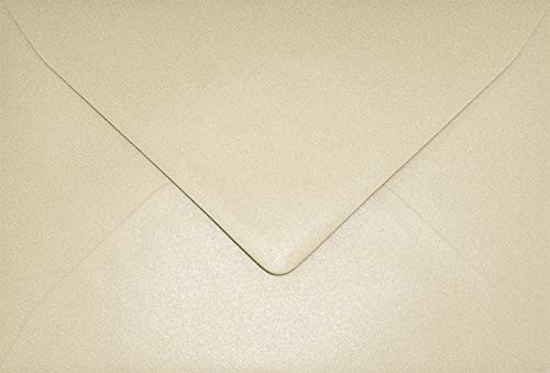 Netuno 25 Umschläge Perlmutt-Sand DIN B6 125x 175 mm 120g Aster Metallic Sand glänzende Briefumschläge Einladungs-Umschläge metallic edle Briefhüllen wedding envelopes invitation von Netuno