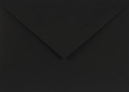 Netuno 25 Umschläge Schwarz DIN C6 114 x 162 mm 115g Sirio Color Nero schwarze Briefumschläge Spitzklappe elegante Briefhüllen Schwarz Einladungsumschläge Hochzeit Papierbriefumschläge hochwertig von Netuno
