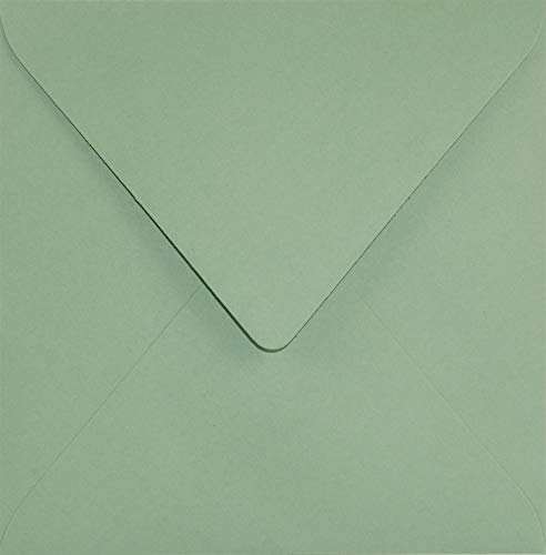 Netuno 25 quadratische Briefumschläge Grün 153x 153 mm 120g Keaykolour Matcha Tea grüne Briefumschläge elegant für Einladungs-Karten Geburtstags-Karten Hochzeits-Karten green envelope wedding von Netuno