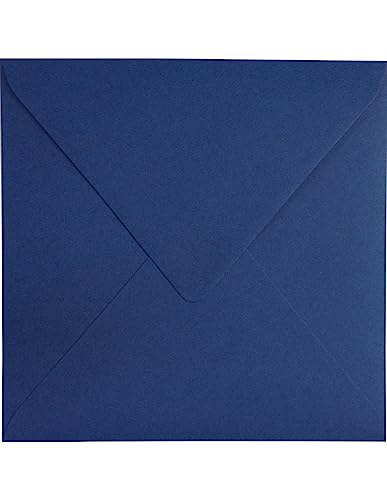 Netuno 25 quadratische Kuverts Dunkel-Blau 153x 153 mm 120g Keaykolour Royal Blue farbige Briefumschläge Eco für Geburtstags-Karten Glückwunsch-Karten Hochzeits-Karten Einladungsumschläge Papier von Netuno