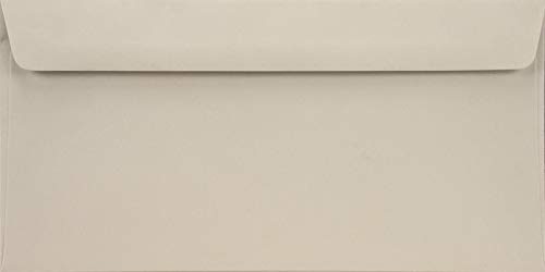 Netuno 25x Briefumschlag Hell-Grau DIN Lang 110x 220 mm 90g Burano Grigio lange Einladungsumschlag farbig elegant Papier-Umschlag hochwertig grau DL Briefhülle bunt Briefkuvert Einladung von Netuno