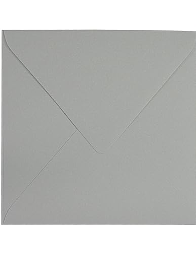 Netuno 25x Umschlag quadratisch Grau 153x 153 mm 120g Keaykolour Cobblestone Briefkuvert Natur hochwertig farbige Briefhülle aus Premium-Papier Briefumschlag pastell Öko Einladungsumschlag Papier von Netuno