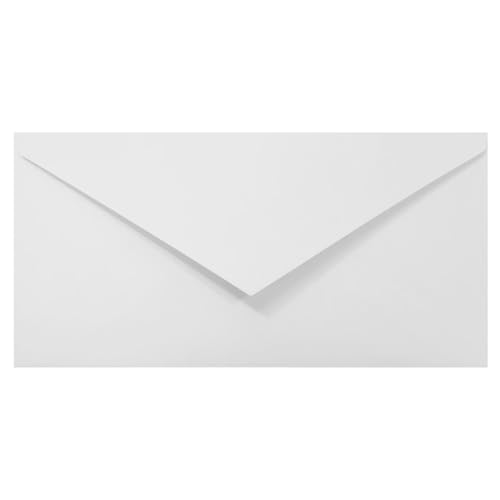 Netuno 50 Briefumschläge Weiß DIN Lang 110 x 220 mm 100g Papier-Umschläge Spitzklappe ohne Fenster weiße Briefkuverts Briefhüllen Papier Weiß Geschäfts-Briefumschläge DL von Netuno