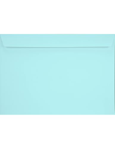 Netuno 50 farbige Briefumschläge Hellblau DIN C4 22,9 x 32,4 cm 120g Design Umschläge groß für DIN A4 Dokumente Urkunden Zeugnisse Verträge Unterlagen große Briefhüllen bunt C4 Dokumentenumschläge von Netuno