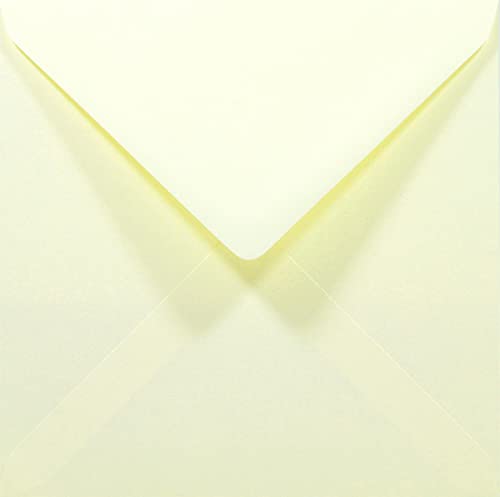 Netuno 50 quadratische Briefumschläge Creme 14x 14 cm 80g Rainbow farbige Umschläge quadratisch Spitzklappe ohne Fenster Briefkuverts Ecru Papierumschläge farbig für Einladungs-Karten Briefhüllen von Netuno