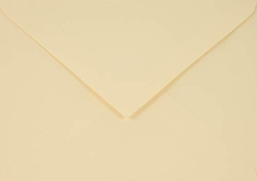 Netuno 500 Brief-Umschläge Vanille DIN C6 114 x 162 mm 115g Sirio Color Paglierino schöne Briefkuverts elegante Briefumschläge für Hochzeit Geburtstag Taufe Weihnachten bunte Umschläge Einladung von Netuno