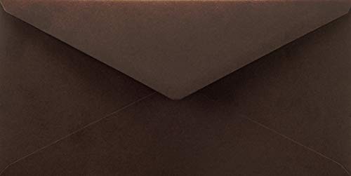 Netuno 500 Briefumschläge Braun DIN lang 110 x 220 mm 115g Sirio Color Cacao lange Umschläge schön DL Hochzeitsumschläge farbig lang braune Briefkuverts elegant Papierumschläge für Einladungen von Netuno