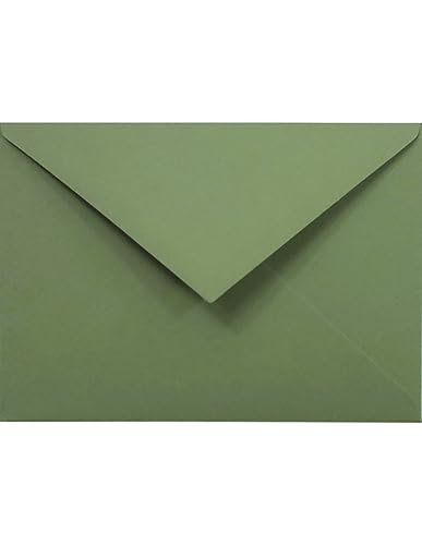 Netuno 500 Briefumschläge Oliv-Grün DIN C6 114 x 162 mm 120g Materica Verdigris Briefkuverts farbig hochwertig C6 Briefhüllen bunt für Einladungskarten Hochzeitskarten Geburtstagskarten von Netuno