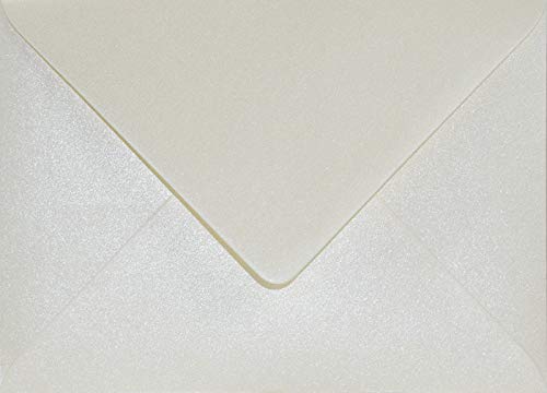 Netuno 500 Briefumschläge Perlmutt-Creme DIN B6 125x 175 mm 120g Aster Metallic Cream elegante Perlmutt-Glanz-Umschläge Pearls Perleffekt metallisch-glänzend Hochzeits-Umschläge schick B6 von Netuno