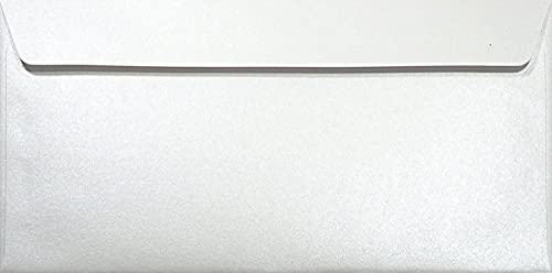 Netuno 500 Briefumschläge Perlmutt-Weiß 110x 220 mm 120g Majestic Marble White Papier Umschläge Perlglanz Briefkuverts Briefhüllen elegant Einladungsumschläge lange Briefumschläge edel Perlmutt von Netuno