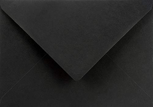 Netuno 500 Briefumschläge Schwarz DIN C5 162x 229 mm 120g Burano Nero Spitzklappe nassklebend schwarze Einladungs-Umschläge C5 hochwertig Briefkuverts Schwarz elegant für Weihnachten Hochzeit von Netuno