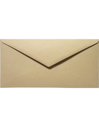 Netuno 500 Briefumschläge Tabakfarbe DL 11 x 22 cm 130g Flora Tabacco Natur elegante Briefhüllene aus Recycling Papier Öko Briefkuverts DIN Lang für Geburtstagskarten Glückwunsch-Karten von Netuno