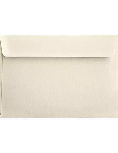 Netuno 500 Ecru DIN C5 Briefumschläge geripptes Papier 162x 229mm 120g Aster Laid Ivory elegante Briefhüllen ohne Fenster haftklebend für Einladungs-Karten Geburtstags-Karten Glückwunsch-Karten von Netuno