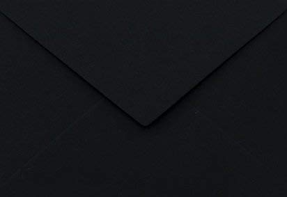 Netuno 500 Umschläge Schwarz DIN C6 114 x 162 mm 115g Sirio Color Nero schwarze Briefumschläge Spitzklappe elegante Briefhüllen Schwarz Einladungsumschläge Hochzeit Papierbriefumschläge hochwertig von Netuno