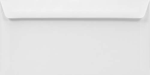 Netuno 500 Weiß DL Briefkuverts gerade Klappe haftklebend 110 x 220 mm 120g Olin Briefumschläge DIN lang weiß für Dokumente Gruß-Karten Hochzeits-Karten Einladungs-Karten Geburtstags-Karten Briefe von Netuno