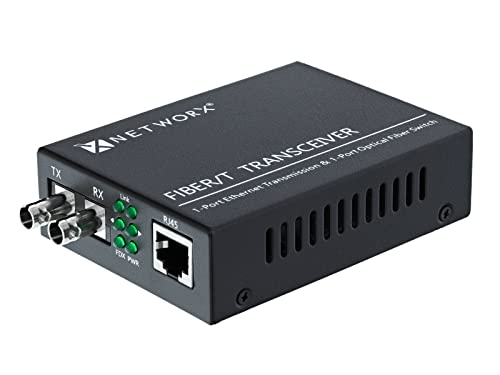 Gigabit Ethernet Fiber Media Converter, UTP zu 1000Base-SX – St Multimode, 550 m, 850 NM von Networx®