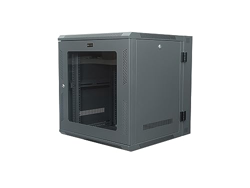 Networx 12U Serverschrank, schwenkbar, Wandmontage, 61 cm Tiefe, Acryltür, flach verpackt von Networx®